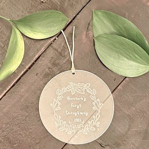 Custom engraved acrylic baby’s first Christmas ornament